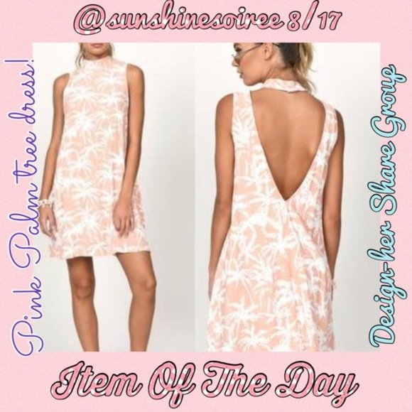 Tobi Dresses & Skirts - 🏆HP! Palm Tree Print Backless Shift Dress